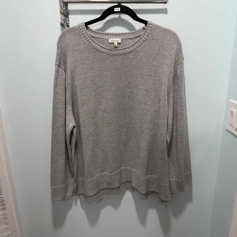 Ella Moss Crewneck Sweater Heather Gray XXL Minimalist Casual Work Office